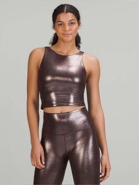 Lululemon Align High Neck Tank Top in Shine Radiante Foil French Press